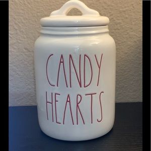 Rae Dunn candy hearts canister